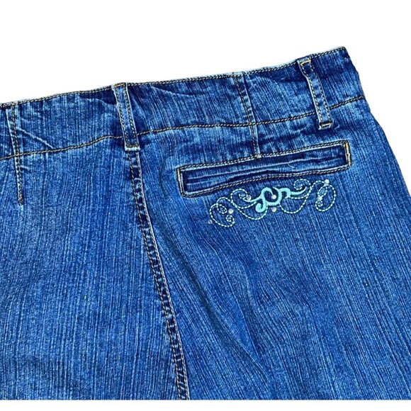 (5 for $25) Cos Jeans Embroidered Cargo Capri Stretch Jeans Size 8 - Picture 4 of 5